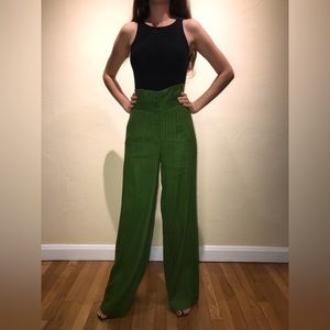 High Waisted Green Pants